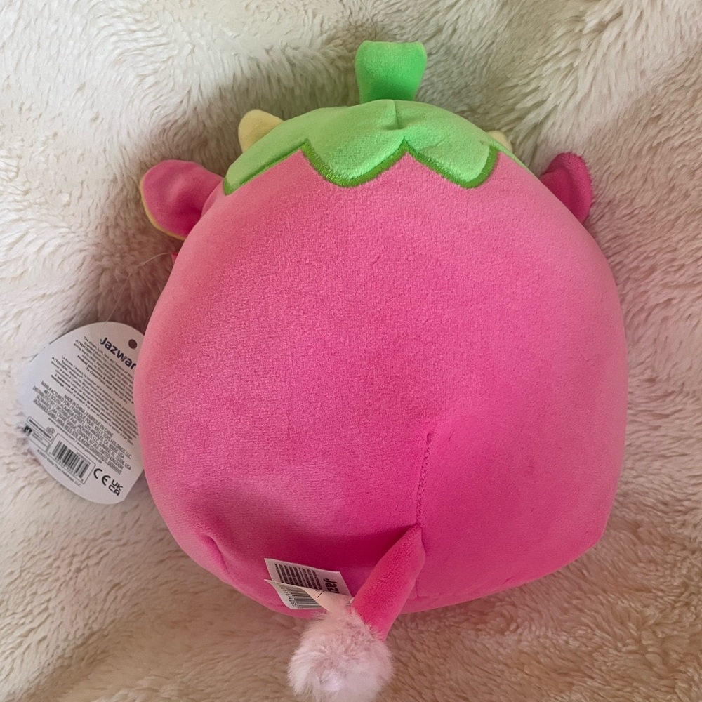 Squishmallows Cleary Strawberry Cow Plush Toy 8” - Picture 2 of 3